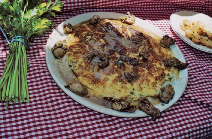Omelette aux hu&icirc;tres d'apr&egrave;s une recette de 1771