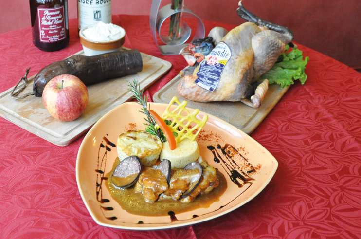 Recette - Poitrine de pintade fermi&egrave;re et andouille de Vire